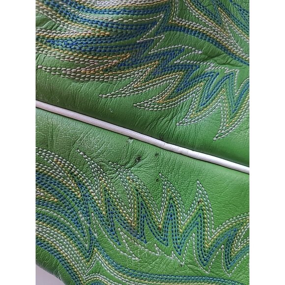 Ariat Men’s Western Leather Cowboy Boots Big Loop Square Toe Green Size 10D - Picture 12 of 15
